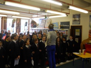 3 Oct 12 Children's Book Festival Grand Parade Cork - getting ready to howl