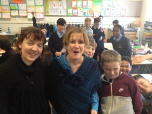 86 children writing their own story this year here with Hannah Maguire and boys from Good Counsel Drimnagh