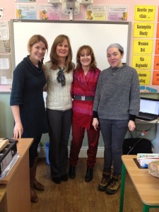 Trinity Bookmarks 2015 in St Mary's NS Haddington Rd with Kathleen Brennan O'Toole, Alison Colier and Hannah Maguire